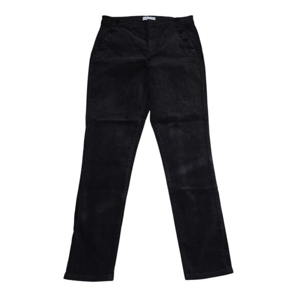 Loft Mariner Nautical Black Velvet High-Waisted Button Detail Pants Size 30 New - Picture 4 of 11